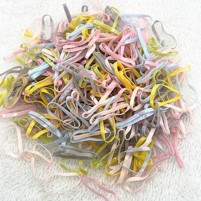 200 gab. - 1000 gab. Krāsains gumijas gredzens vienreizējās lietošanas elastīgās matu lentes zirgastes turētājs Gumijas lentes Scrunchies Bērnu matu aksesuāri