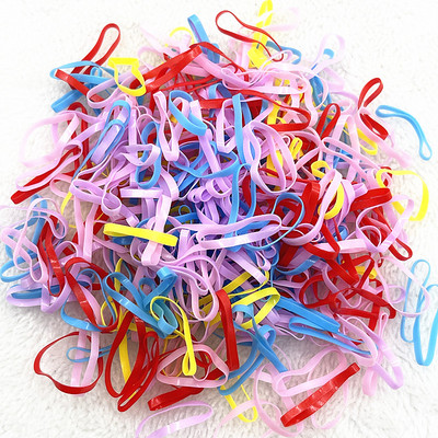 200 gab. - 1000 gab. Krāsains gumijas gredzens vienreizējās lietošanas elastīgās matu lentes zirgastes turētājs Gumijas lentes Scrunchies Bērnu matu aksesuāri
