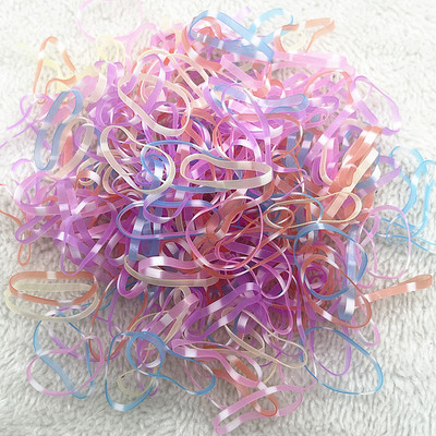 200 gab. - 1000 gab. Krāsains gumijas gredzens vienreizējās lietošanas elastīgās matu lentes zirgastes turētājs Gumijas lentes Scrunchies Bērnu matu aksesuāri