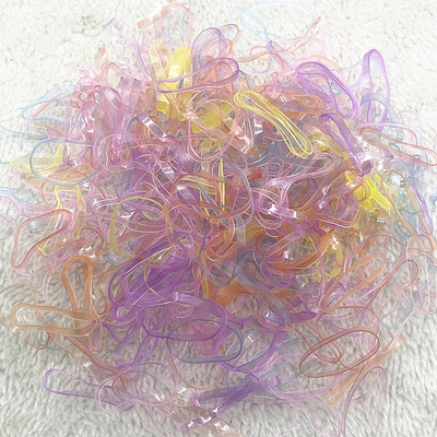 200 gab. - 1000 gab. Krāsains gumijas gredzens vienreizējās lietošanas elastīgās matu lentes zirgastes turētājs Gumijas lentes Scrunchies Bērnu matu aksesuāri