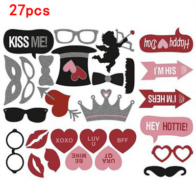 Ballīšu rekvizīti Foto kabīnes aksesuāri Smieklīgi lūpas Ūsas Pipe Photo Booth Rekvizīti Fotozvanu komplekti Dzimšanas dienas kāzu ballītes dekorēšana