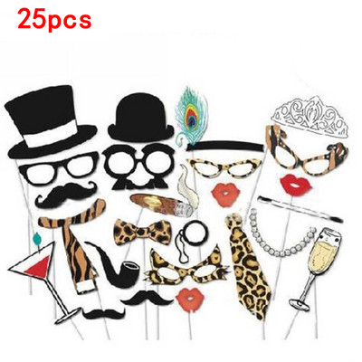 Ballīšu rekvizīti Foto kabīnes aksesuāri Smieklīgi lūpas Ūsas Pipe Photo Booth Rekvizīti Fotozvanu komplekti Dzimšanas dienas kāzu ballītes dekorēšana