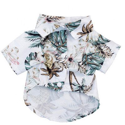 Naminių gyvūnėlių šunų marškinėliai Coconut Tree Pineapple Print Hawaii Beach Marškinėliai Palaidinė Naminių šunų drabužiai