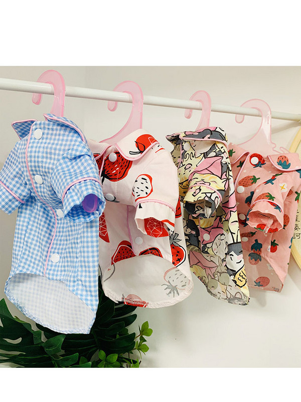 Drukāt Suņu apģērbi Suņu krekls Pidžama maziem un vidējiem suņiem Franču buldogu kucēnu Tkrekli Naktskrekli Šnaucers mājdzīvnieku peldmētelis pidžamas