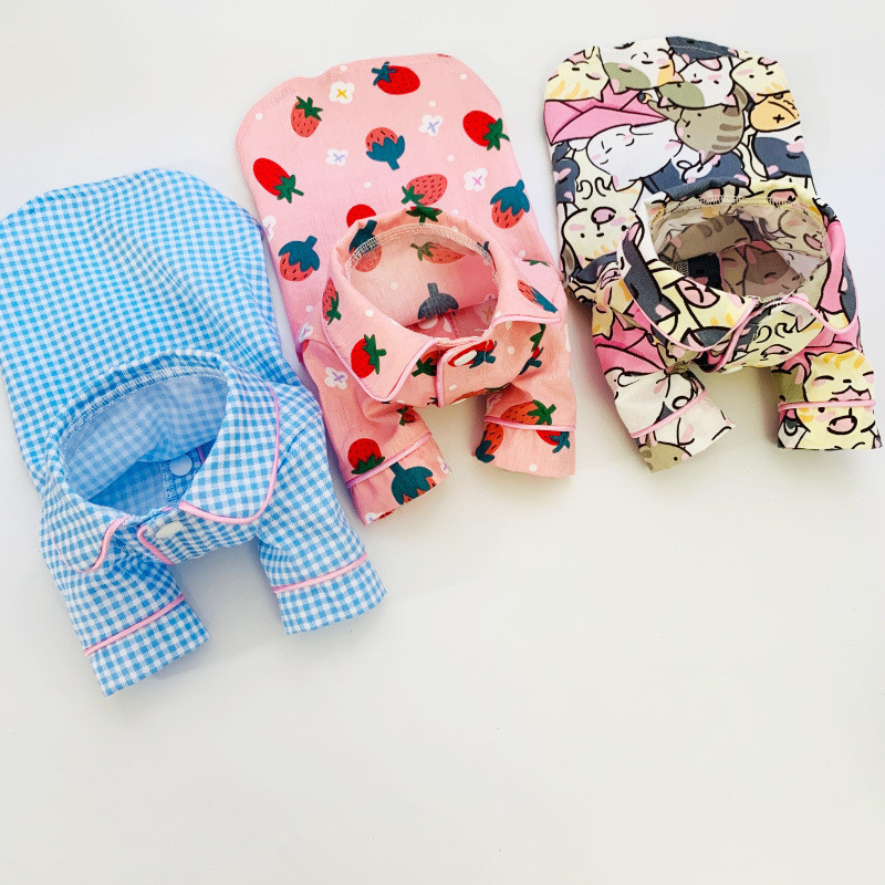 Drukāt Suņu apģērbi Suņu krekls Pidžama maziem un vidējiem suņiem Franču buldogu kucēnu Tkrekli Naktskrekli Šnaucers mājdzīvnieku peldmētelis pidžamas