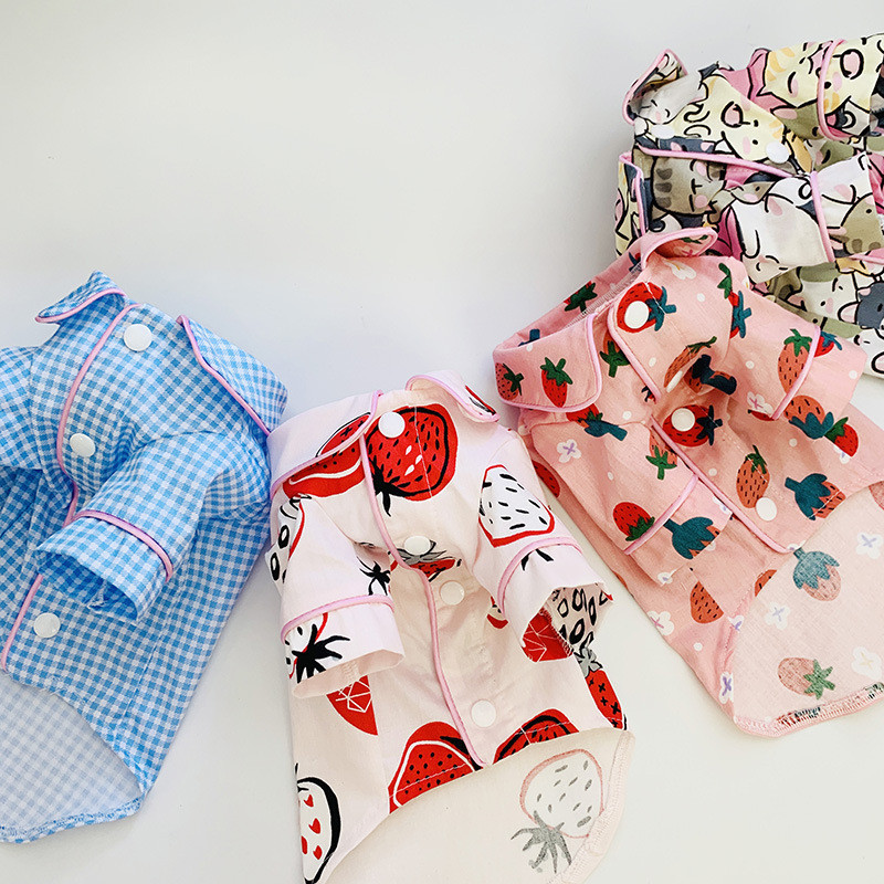 Drukāt Suņu apģērbi Suņu krekls Pidžama maziem un vidējiem suņiem Franču buldogu kucēnu Tkrekli Naktskrekli Šnaucers mājdzīvnieku peldmētelis pidžamas