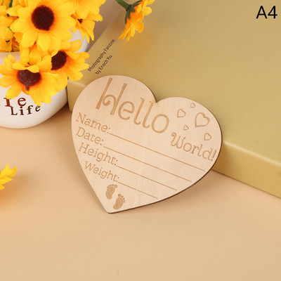 Sveiki, pasaules dzimšanas paziņojuma zīme Koka jaundzimušā pagrieziena kartīte Bērnu izaugsmes ierakstu kartītes Bērnu fotografēšanas rekvizīti Dzimšanas kartītes