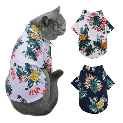Haine de vară pentru câini Câini Pisici Cămașă Hawaii Plajă Haine ocazională pentru animale de companie Cămăși Îmbrăcăminte pentru căței Câini Mici Mijlocii Pisici Pug S-XL