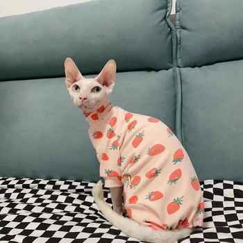 Μόδα Sphynx Cat Ζεστό πουλόβερ Άτριχα Ρούχα Γάτας Comfort Βαμβακερό ζιβάγκο για Devon Rex Ρούχα για γάτες για πανωφόρια