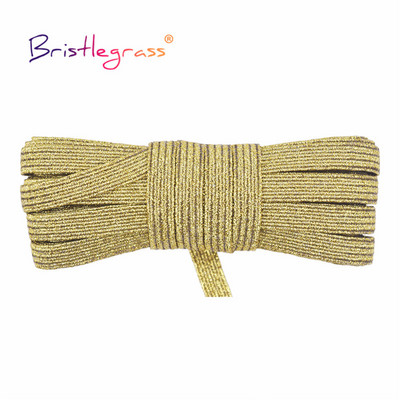 BRISTLEGRASS 2 5 10 Yard 1/4" 6 mm plokščias liesas elastinis laidas latekso guminė juosta, elastinga styginė, veido dangtelis, suknelės su ausies kilpa siuvimo apdaila