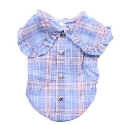 Πουκάμισο για σκύλους φόρεμα καρό και βολάν γιακά για θηλυκά κατοικίδια κουτάβια πουκάμισα για άνοιξη/καλοκαίρι ρούχα