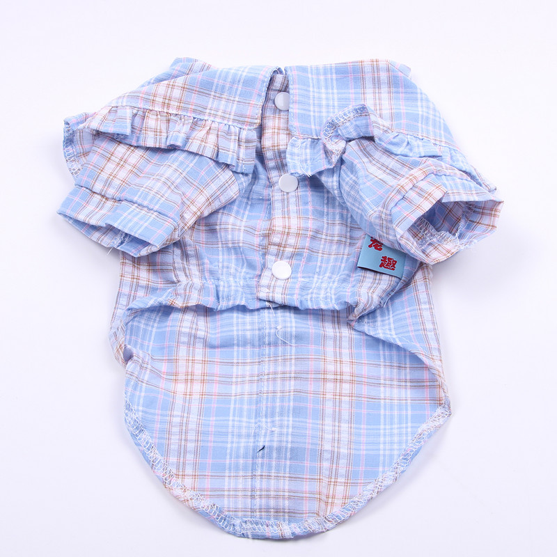 Πουκάμισο για σκύλους φόρεμα καρό και βολάν γιακά για θηλυκά κατοικίδια κουτάβια πουκάμισα για άνοιξη/καλοκαίρι ρούχα