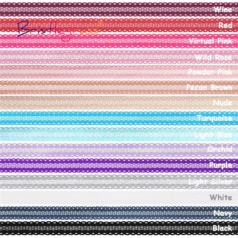 BRISTLEGRASS 2 5 10 Yard 5/8" 15 mm "Picot Loop" tinklelis, dekoratyvinis nėrinių apdaila elastinga elastanas juosta plaukų kaklaraištis apatinis trikotažas, siuvimas