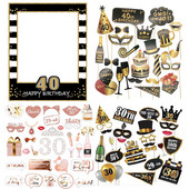 1Σετ 18 30 40 50 60 χρονών από χαρτί Χειροποίητα εξαρτήματα φωτογραφίας γενεθλίων για ενήλικες Χρόνια πολλά άρθρα διακόσμησης για πάρτι