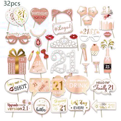 1Σετ 18 30 40 50 60 χρονών από χαρτί Χειροποίητα εξαρτήματα φωτογραφίας γενεθλίων για ενήλικες Χρόνια πολλά άρθρα διακόσμησης για πάρτι