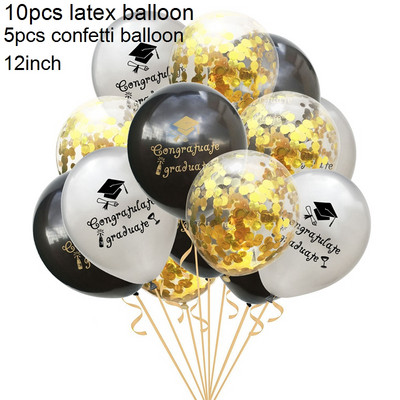 1Gb Melnā zelta izlaiduma rāmis Izlaiduma ballītes kabīnes rekvizīti Izlaiduma foto dekori DIY foto rekvizīti Izlaiduma ballītes piederumi