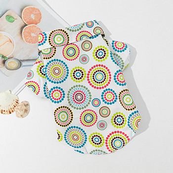 Κομψή εκτύπωση φύλλων Καλοκαιρινό κατοικίδιο πουκάμισο με δύο πόδια Puppy Dog Ρούχα για κατοικίδια T-shirt που πλένονται όλα
