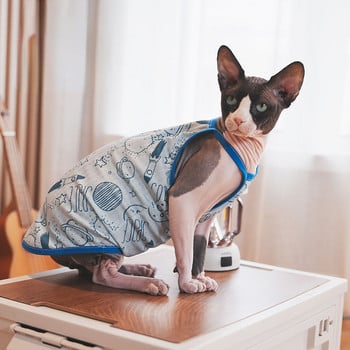 Χαριτωμένα ρούχα για γάτες Sphynx Καλοκαιρινά αναπνεύσιμα βαμβακερά γιλέκα Devon Kitten Samll Dog Ropa Para Gatos Pet Kitten Ρούχα για γάτες κουτάβι