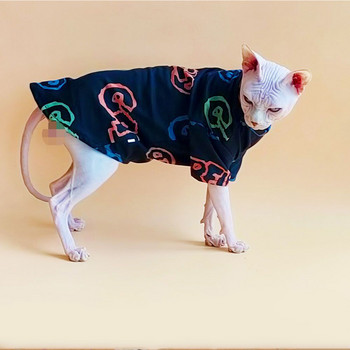 Καλοκαιρινά άτριχα ρούχα για γάτες Ολόσωμη φόρμα για γάτες Σφίγγας Φούστες στάμπας Ασφαλής στολή Ντέβον Πουκάμισο γατάκι κουτάβι Ρούχα για κατοικίδια για γάτες