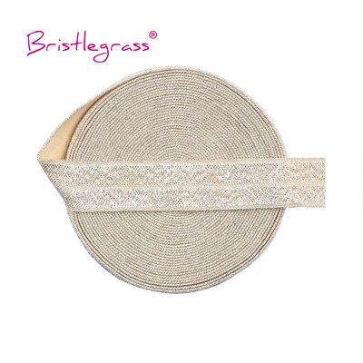 BISTLEGRASS 2 5 10 jards, 5/8 collas, 15 mm, sudraba mirdzošs FOE, pārlokamais gumijas elastīgums, elastāna lentes lentes, matu kaklasaites, galvas saite, kleita, šūšanas apdare