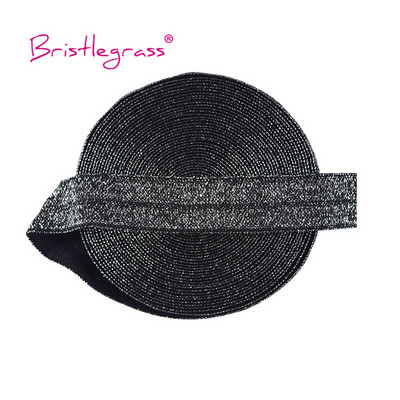 BISTLEGRASS 2 5 10 jards, 5/8 collas, 15 mm, sudraba mirdzošs FOE, pārlokamais gumijas elastīgums, elastāna lentes lentes, matu kaklasaites, galvas saite, kleita, šūšanas apdare