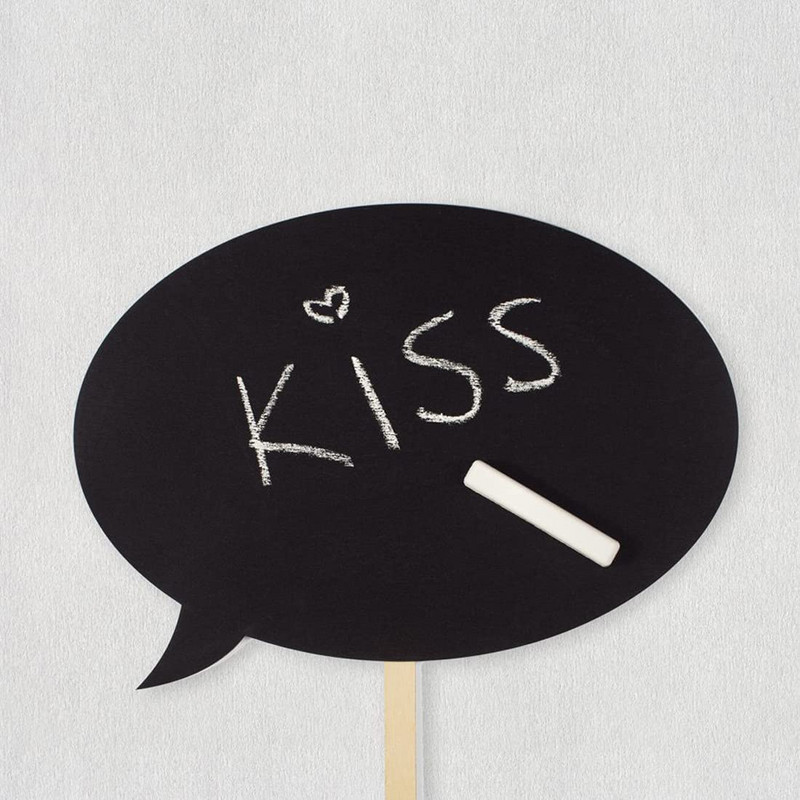 DIY, 10 gab. melnas kartītes, nūjas, krīta līme komplektā, foto kabīne, rekvizīti.