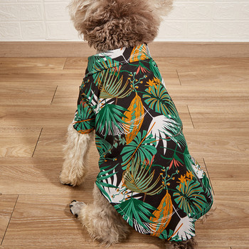 Летни дрехи за кучета Тениска за кучета в бохемски хавайски стил С къс ръкав Дрехи за домашни любимци Ретро модни дрехи за кученца за малки и средни кучета