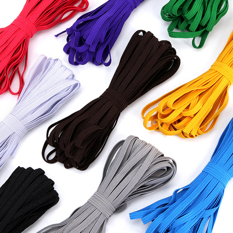 3mm 6mm Πολύχρωμες ελαστικές ταινίες υψηλής ελαστικότητας Σχοινάκι Λαστιχένια ζώνη Spandex Κορδέλα ραψίματος Δαντέλα Διακοσμητική ζώνη ρούχων