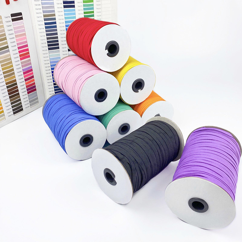 3mm 6mm Πολύχρωμες ελαστικές ταινίες υψηλής ελαστικότητας Σχοινάκι Λαστιχένια ζώνη Spandex Κορδέλα ραψίματος Δαντέλα Διακοσμητική ζώνη ρούχων