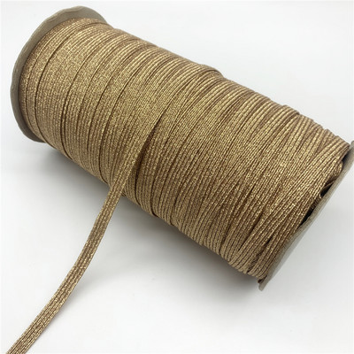 5 jardai / aikštelė 6 mm metalinės spalvos elastinė juostelė siuvimo elastinė juosta Fiat guminė juosta juosmens juosta tempiama virvė elastinga juosta