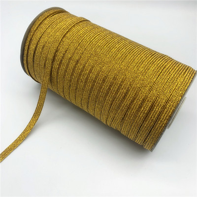 5 jardai / aikštelė 6 mm metalinės spalvos elastinė juostelė siuvimo elastinė juosta Fiat guminė juosta juosmens juosta tempiama virvė elastinga juosta