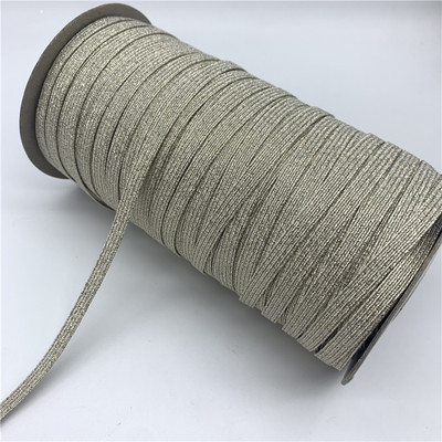 5 jardai / aikštelė 6 mm metalinės spalvos elastinė juostelė siuvimo elastinė juosta Fiat guminė juosta juosmens juosta tempiama virvė elastinga juosta