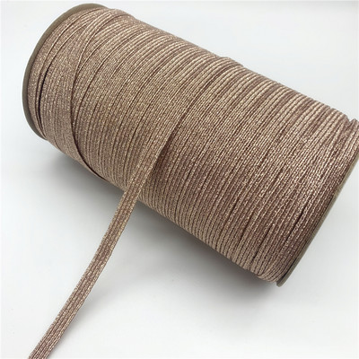 5 jardai / aikštelė 6 mm metalinės spalvos elastinė juostelė siuvimo elastinė juosta Fiat guminė juosta juosmens juosta tempiama virvė elastinga juosta