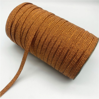 5 jardai / aikštelė 6 mm metalinės spalvos elastinė juostelė siuvimo elastinė juosta Fiat guminė juosta juosmens juosta tempiama virvė elastinga juosta