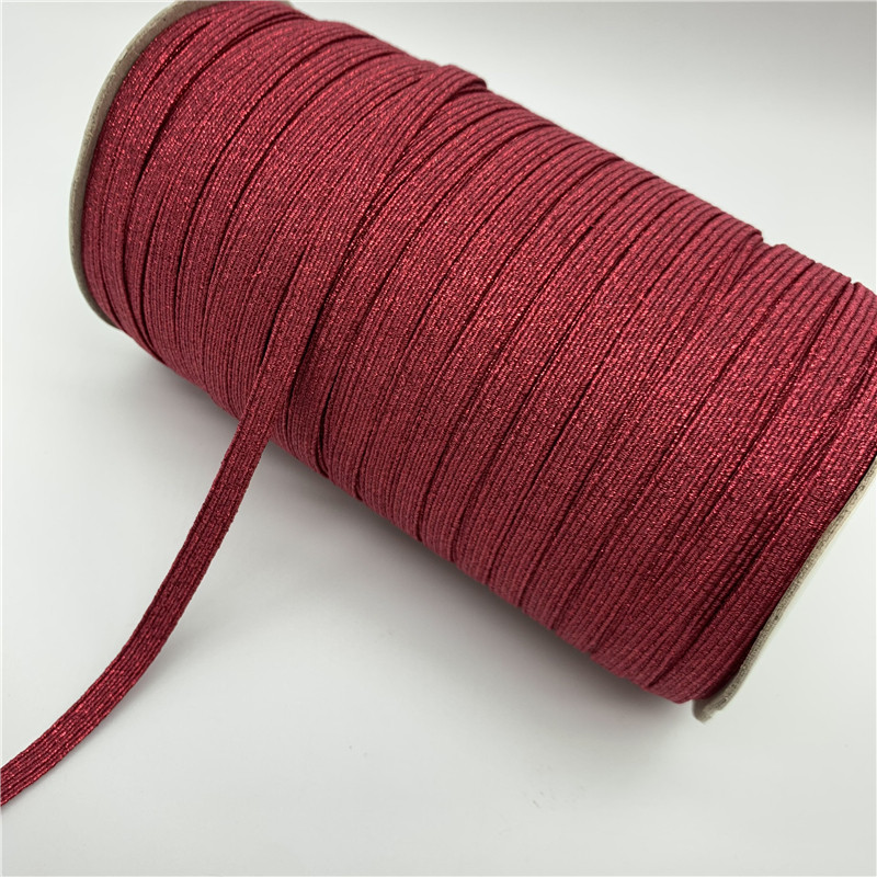 5 jardai / aikštelė 6 mm metalinės spalvos elastinė juostelė siuvimo elastinė juosta Fiat guminė juosta juosmens juosta tempiama virvė elastinga juosta