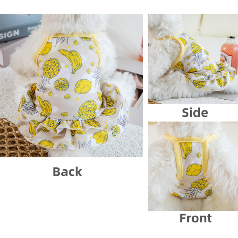 Jauns Animal Print Mājas suņu apģērbs Vasaras forša kleita T-krekli Sling svārki maziem un vidējiem kaķiem, pūdelis mopsiem, vestes krekls