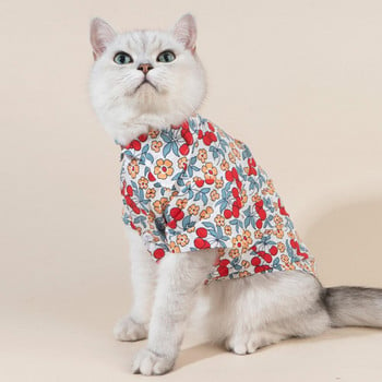 1 комплект риза за кучета и котки със закопчаване с копчета с панделка Дишаща, супер мека, миеща се, не избледняваща комплект летни костюми за домашни любимци