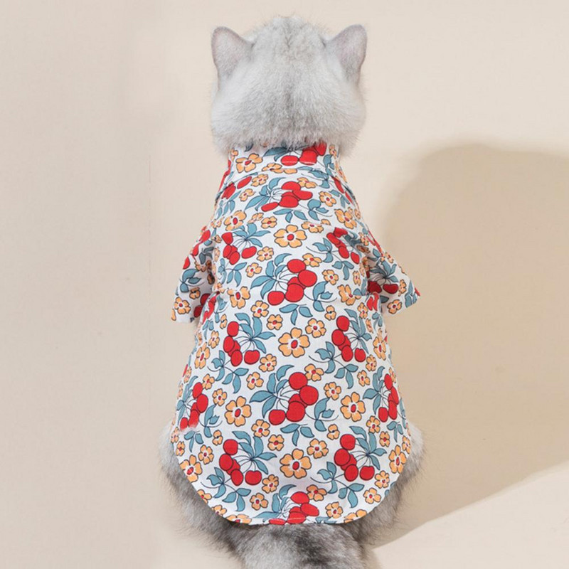 1 komplekts suņa kaķa krekls ar bantveida pogām, elpojošs, īpaši mīksts mazgājams, neizbalējis vasaras mājdzīvnieka kostīmu komplekts