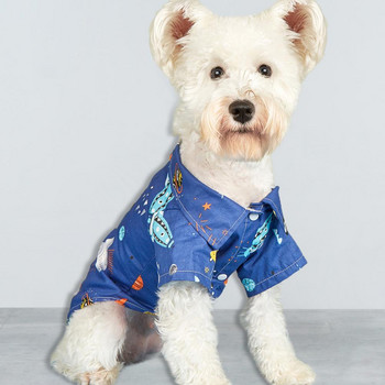 Кучешка блуза Мека текстура Кучешка риза Удобен прекрасен космически принт Домашно куче Котка Блуза с два крака Ежедневно облекло