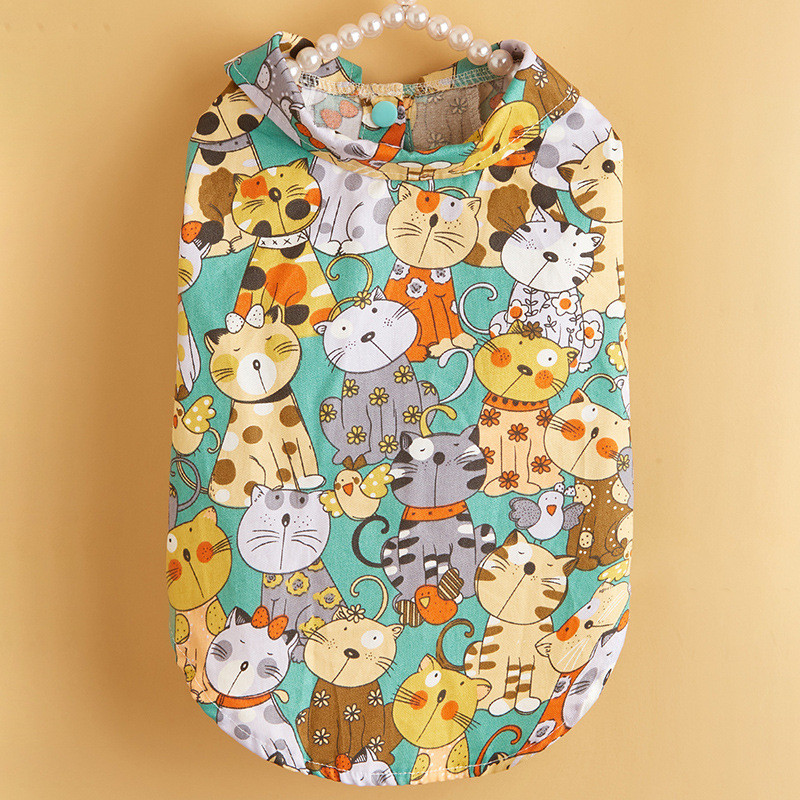 XS-XL Καλοκαιρινά ρούχα για σκύλους Πουκάμισο γάτας Casual χαριτωμένα μπλουζάκια για γάτες Wind Bulldog Pomeranian Ρούχα για κατοικίδια Μοντέρνα καλοκαιρινά δροσερά ρούχα για γάτες