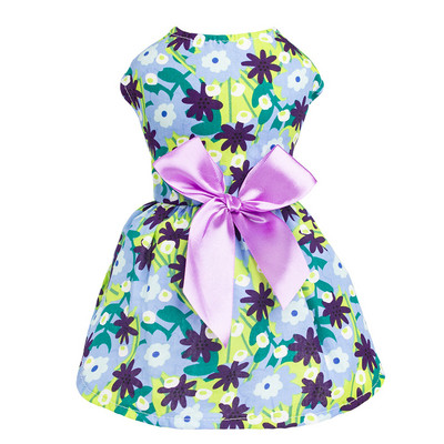Bow Design Puppy Dog Puķa kleita Pup Sundress Kaķu veste krekls Apģērbs maziem suņiem kaķiem Saldas suņu drēbes čivava
