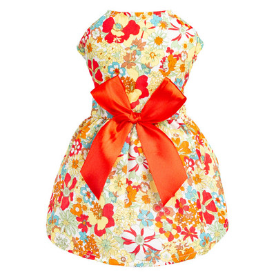 Bow Design Puppy Dog Puķa kleita Pup Sundress Kaķu veste krekls Apģērbs maziem suņiem kaķiem Saldas suņu drēbes čivava
