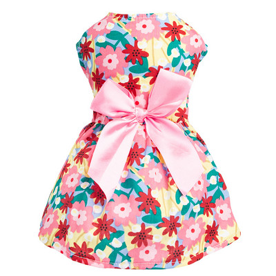 Bow Design Puppy Dog Puķa kleita Pup Sundress Kaķu veste krekls Apģērbs maziem suņiem kaķiem Saldas suņu drēbes čivava