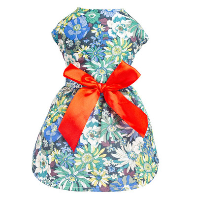 Bow Design Puppy Dog Puķa kleita Pup Sundress Kaķu veste krekls Apģērbs maziem suņiem kaķiem Saldas suņu drēbes čivava