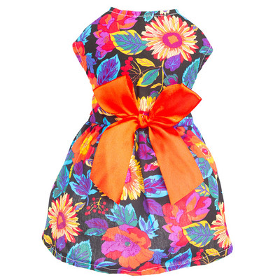 Bow Design Puppy Dog Puķa kleita Pup Sundress Kaķu veste krekls Apģērbs maziem suņiem kaķiem Saldas suņu drēbes čivava