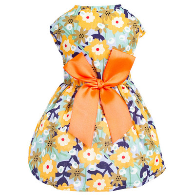 Bow Design Puppy Dog Puķa kleita Pup Sundress Kaķu veste krekls Apģērbs maziem suņiem kaķiem Saldas suņu drēbes čivava