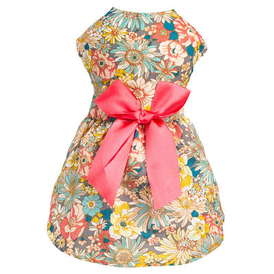 Bow Design Puppy Dog Puķa kleita Pup Sundress Kaķu veste krekls Apģērbs maziem suņiem kaķiem Saldas suņu drēbes čivava