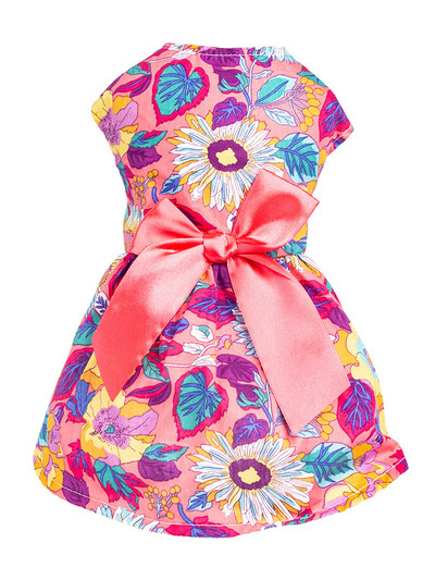 Bow Design Puppy Dog Puķa kleita Pup Sundress Kaķu veste krekls Apģērbs maziem suņiem kaķiem Saldas suņu drēbes čivava
