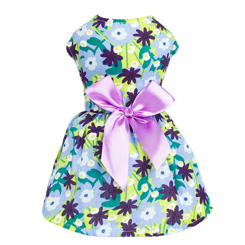 Bow Design Puppy Dog Puķa kleita Pup Sundress Kaķu veste krekls Apģērbs maziem suņiem kaķiem Saldas suņu drēbes čivava