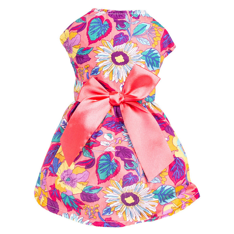 Bow Design Puppy Dog Puķa kleita Pup Sundress Kaķu veste krekls Apģērbs maziem suņiem kaķiem Saldas suņu drēbes čivava